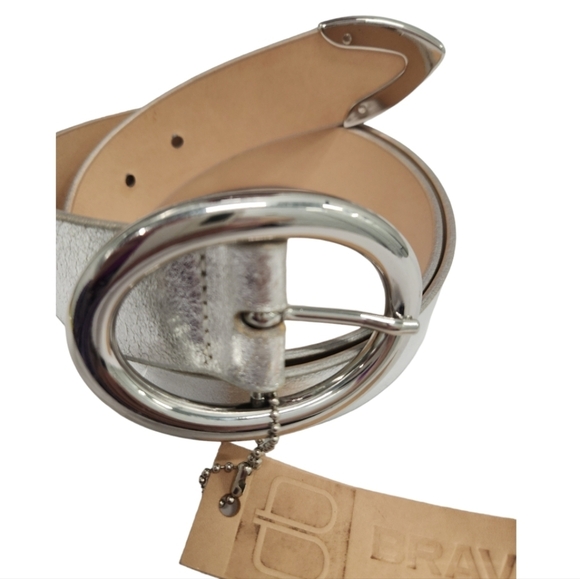 BRAVO Eziz Silver Metallic Belt SIZE 32 - Picture 4 of 9